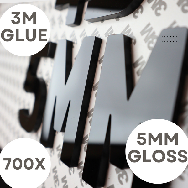 Bulk 5mm X-Thick 4D Gloss Wholesale Number Plate Letters