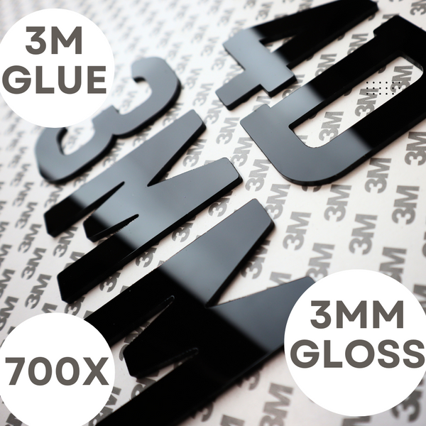 Bulk 3mm 4D Gloss Wholesale Number Plate Letters